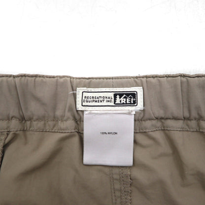 REI Convertible 2-Way Cargo Shorts, Size L, Beige, Nylon, Waterproof, Slits, Zippered Legs