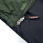 LLBean Mountain Parka L Khaki Nylon Retractable Hood Logo Embroidery Double Zip Drawstring Thinsulate Padding OUK65