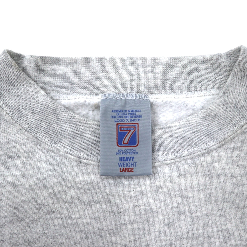90s LOGO7 NFL Print Sweatshirt L Grey Cotton SUPER BOWL