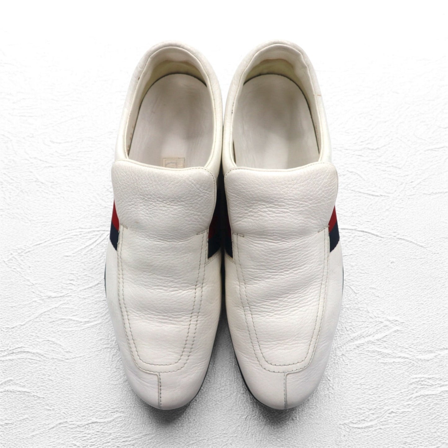 GUCCI イタリア製 シェリーライン ドライビングシューズ スリッポン スニーカー 28cm ホワイト レザー 108445