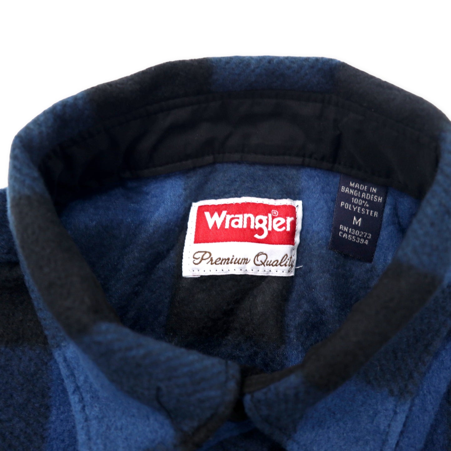 Wrangler 90年代 フリースシャツ M ブルー チェック ポリエステル