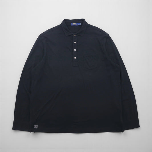 Polo Ralph Lauren ビッグサイズ 長袖 ポロシャツ ラガーシャツ 2XL ブラック コットン