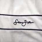 Sean John 90年代 パイル地 半袖 トラックジャケット ジャージ XL ホワイト コットン ポリエステル ワンポイントロゴ刺繍