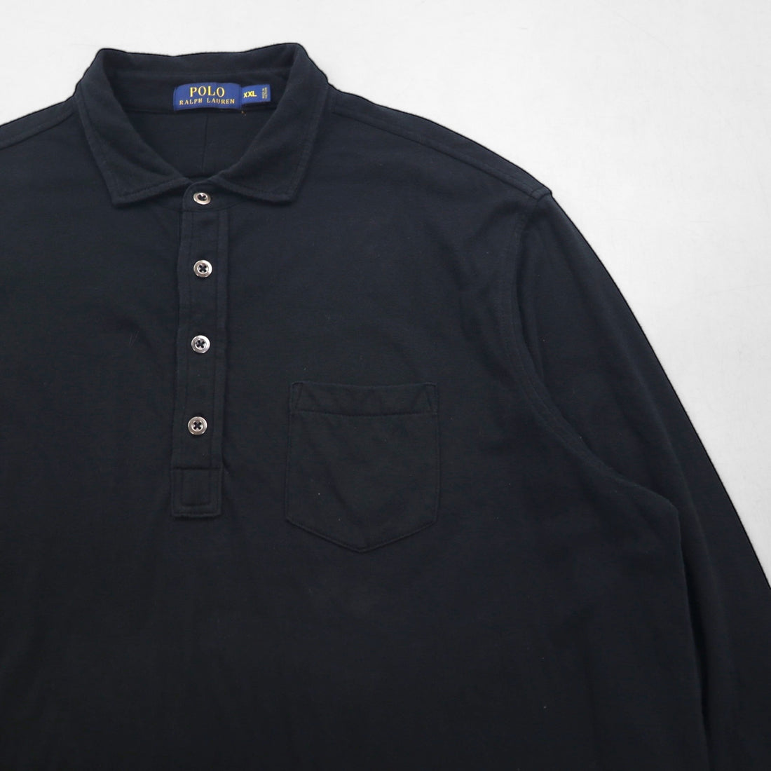 Polo Ralph Lauren Oversized Long Sleeve Rugby Polo Shirt, Size 2XL, Black, Cotton