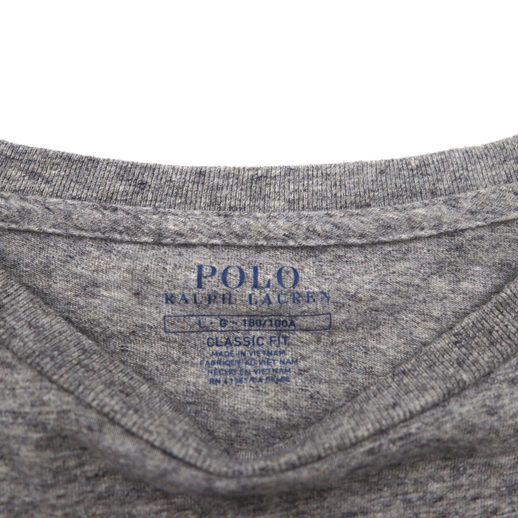 POLO RALPH LAUREN クラシックフィット ポケット Tシャツ ポケT L グレー スモールポニー刺繍
