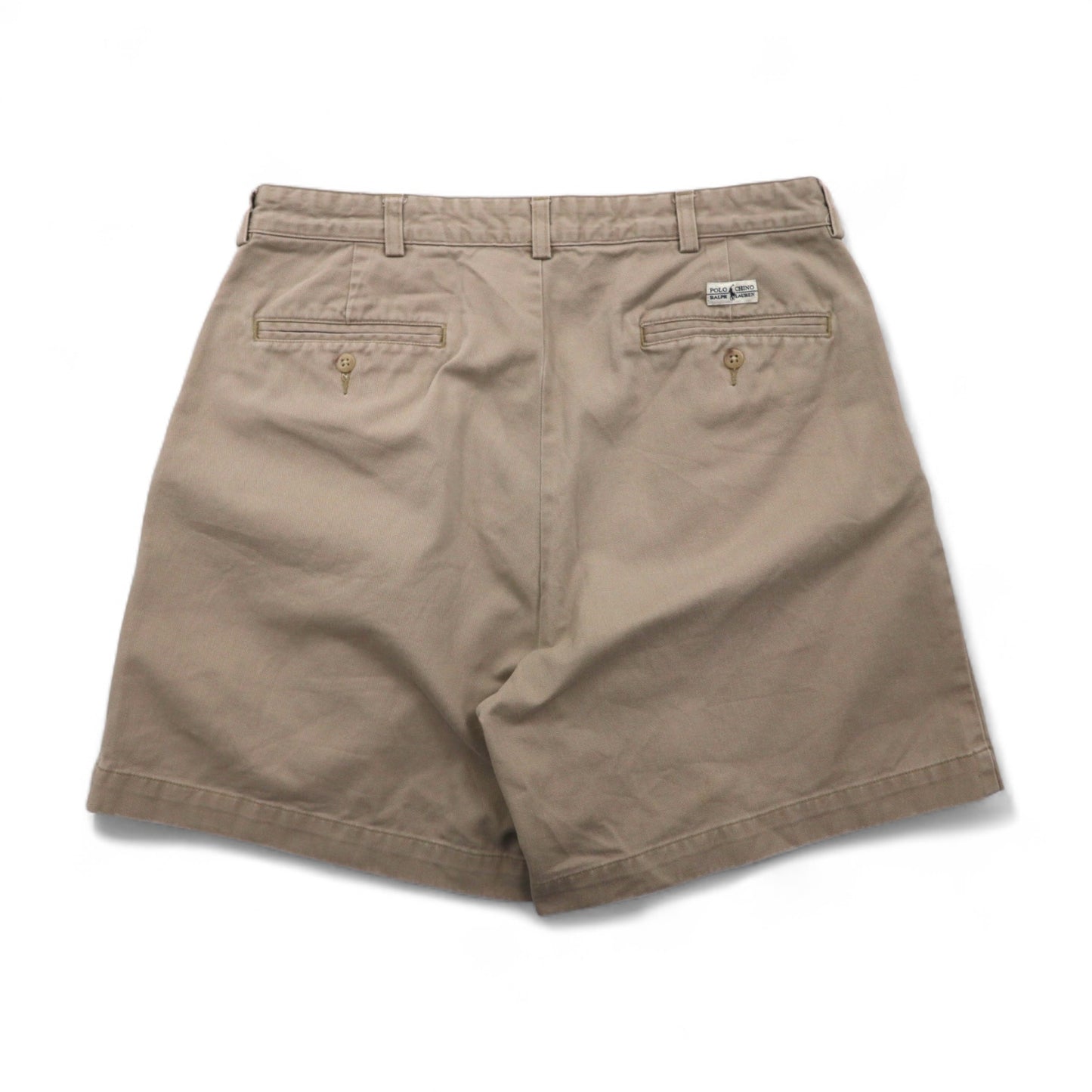 POLO RALPH LAUREN 90年代 ポロチノ 2タック ショート チノパンツ ハーフパンツ M ベージュ コットン