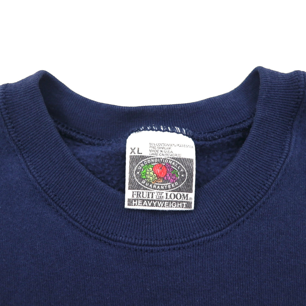 FRUIT OF THE LOOM 90s USA Sweatshirt, Heavyweight Blank Sweatshirt, XL, Navy, Made in the USA