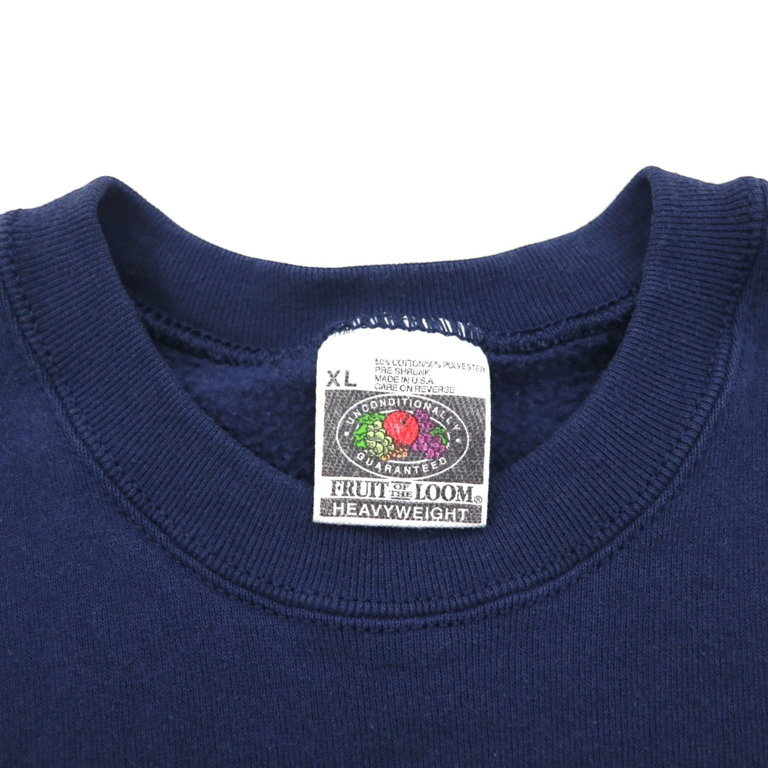 FRUIT OF THE LOOM 90s USA Sweatshirt, Heavyweight Blank Sweatshirt, XL, Navy, Made in the USA