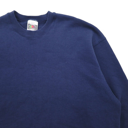 FRUIT OF THE LOOM 90s USA Sweatshirt ヘビーウェイト ブランク スウェット トレーナー XL ネイビー 無地 90年代 USA製