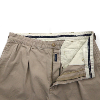 POLO RALPH LAUREN 90年代 ポロチノ 2タック ショート チノパンツ ハーフパンツ M ベージュ コットン