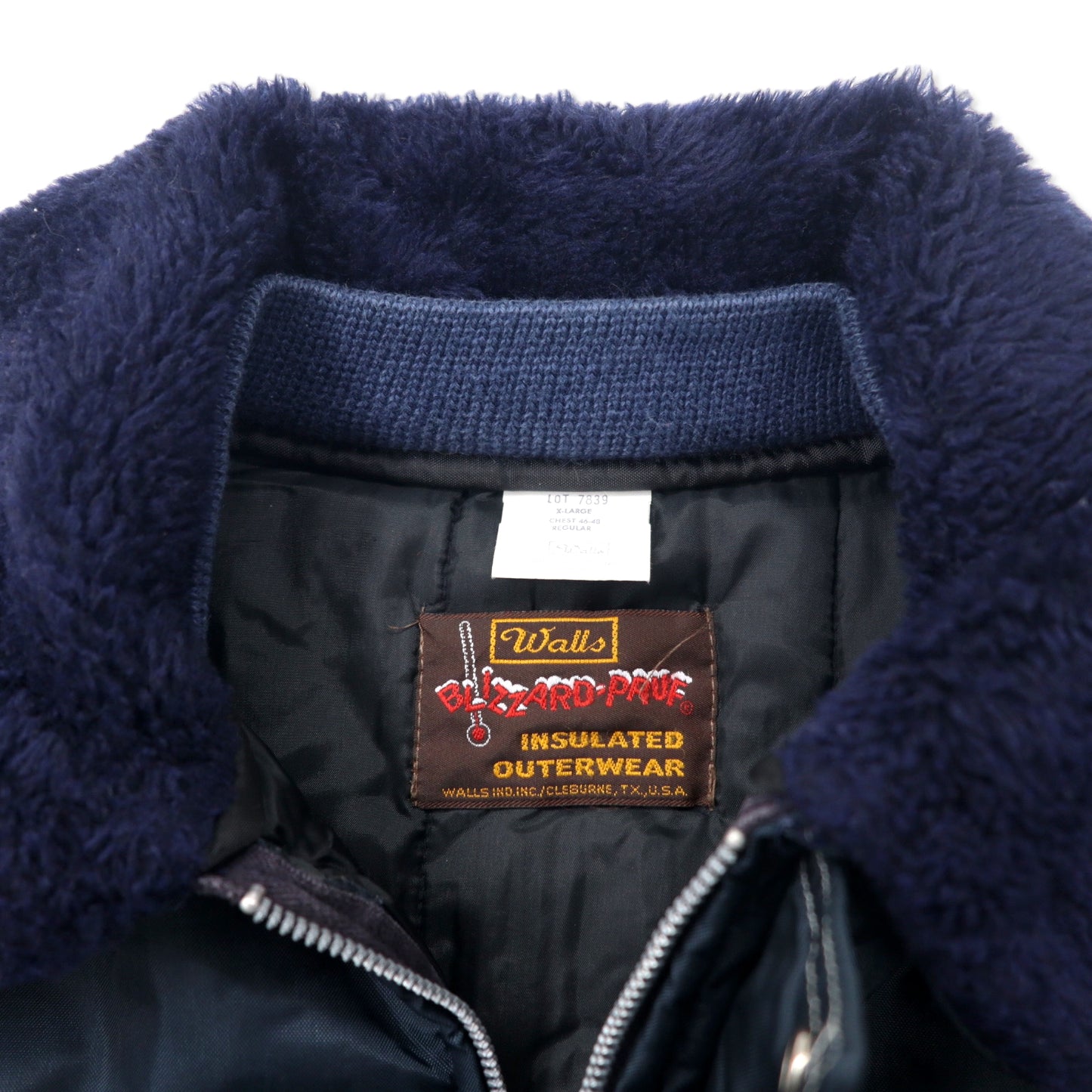 Walls USA製 80年代 BLIZZARD-PRUF 襟ボア インサレーション ワークジャケット XL ネイビー ナイロン 中綿 ビッグサイズ