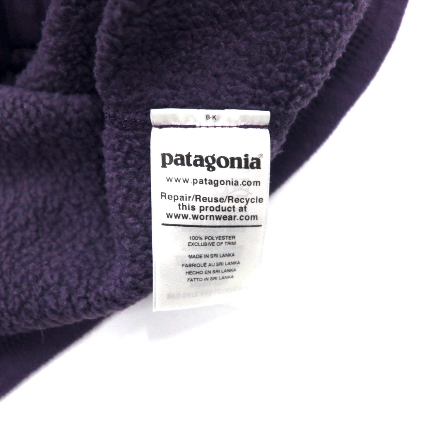 patagonia フリースベスト L パープル ポリエステル 25882FA20