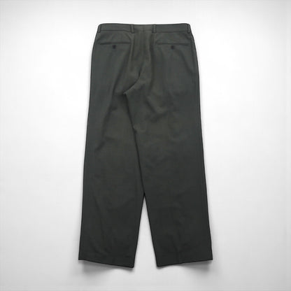 HUGO BOSS 90s Made in USA Wide-leg Pleated Tuck Slacks, Size L, Gray Wool