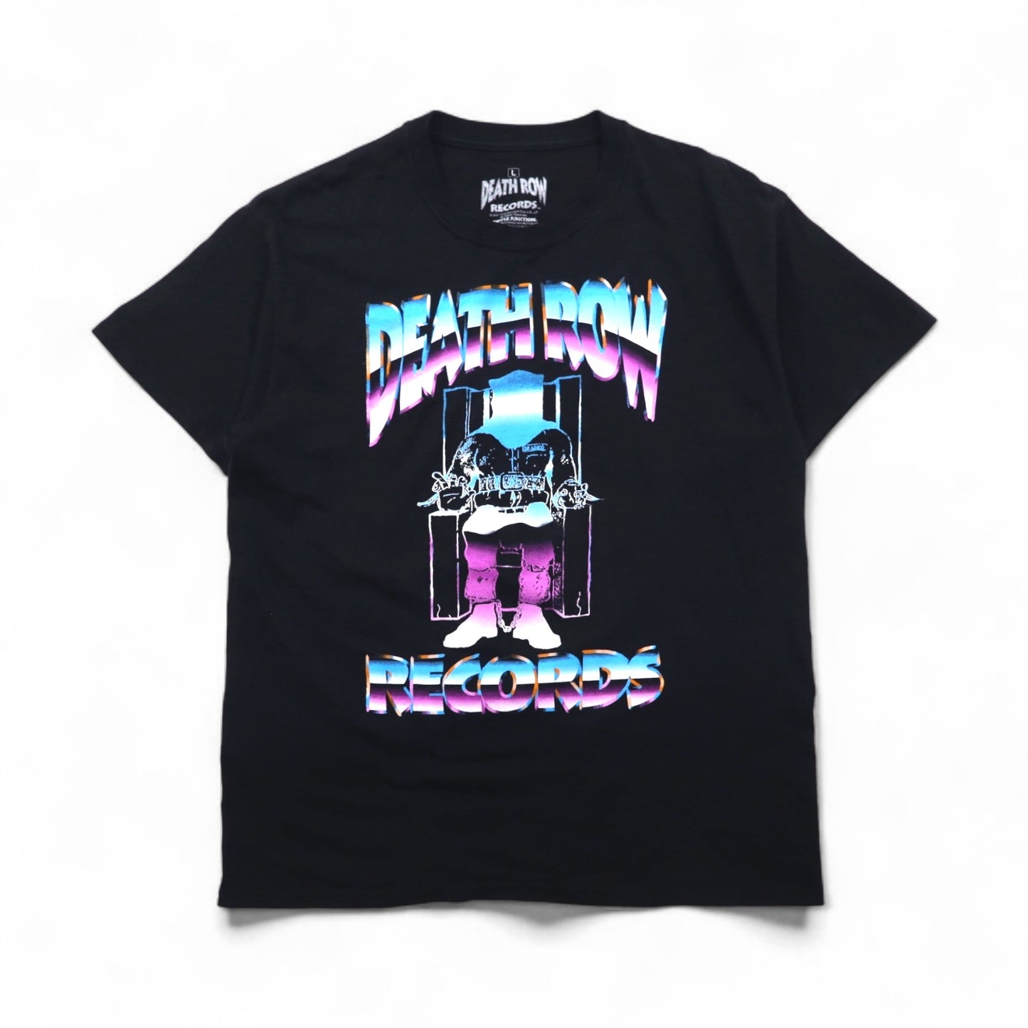 DEATH ROW RECORDS Hip Hop Label T-Shirt, Size L, Black Cotton, RIPPLE JUNCTION