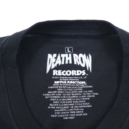 DEATH ROW RECORDS Hip Hop Label T-Shirt, Size L, Black Cotton, RIPPLE JUNCTION