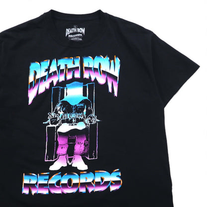 DEATH ROW RECORDS Hip Hop Label T-Shirt, Size L, Black Cotton, RIPPLE JUNCTION