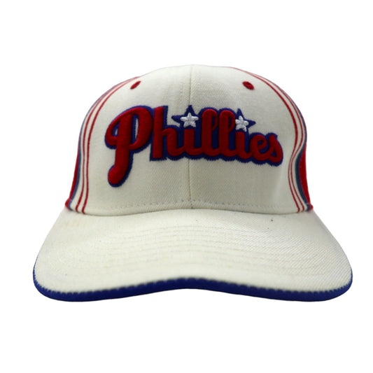 NEW ERA USA製 90年代 ベースボールキャップ 60.8cm ホワイト レッド ウール MLB Phillies