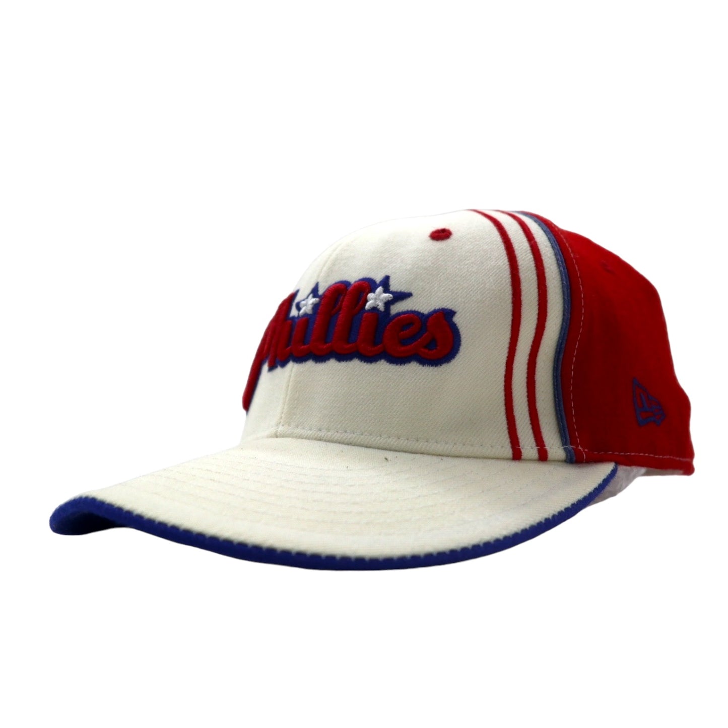 NEW ERA USA製 90年代 ベースボールキャップ 60.8cm ホワイト レッド ウール MLB Phillies