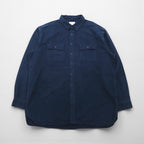 LLBean Shammy Cloth Flannel Shirt, Navy, Double Pocket, Size 2XL, 187924