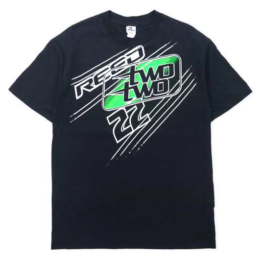 日本然リトテ-古着オンライン-AAA ALSTYLE レーシングプリントTシャツ L ブラック コットン two two メキシコ製-