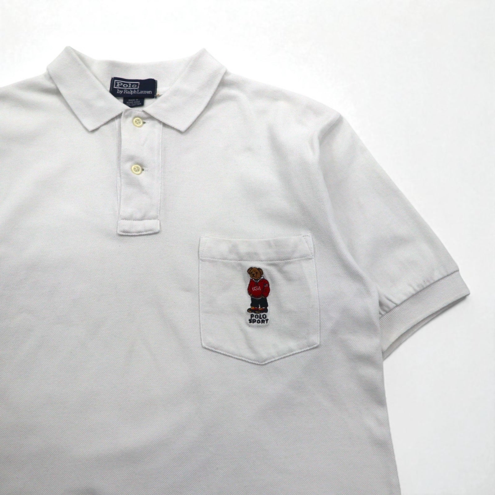 Polo by Ralph Lauren 90s Polo Bear Chest Pocket Polo Shirt Size L
