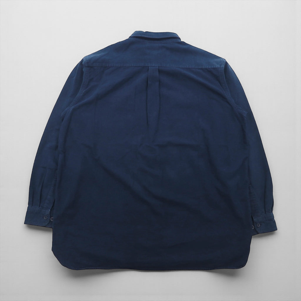 LLBean Shammy Cloth Flannel Shirt, Navy, Double Pocket, Size 2XL, 187924