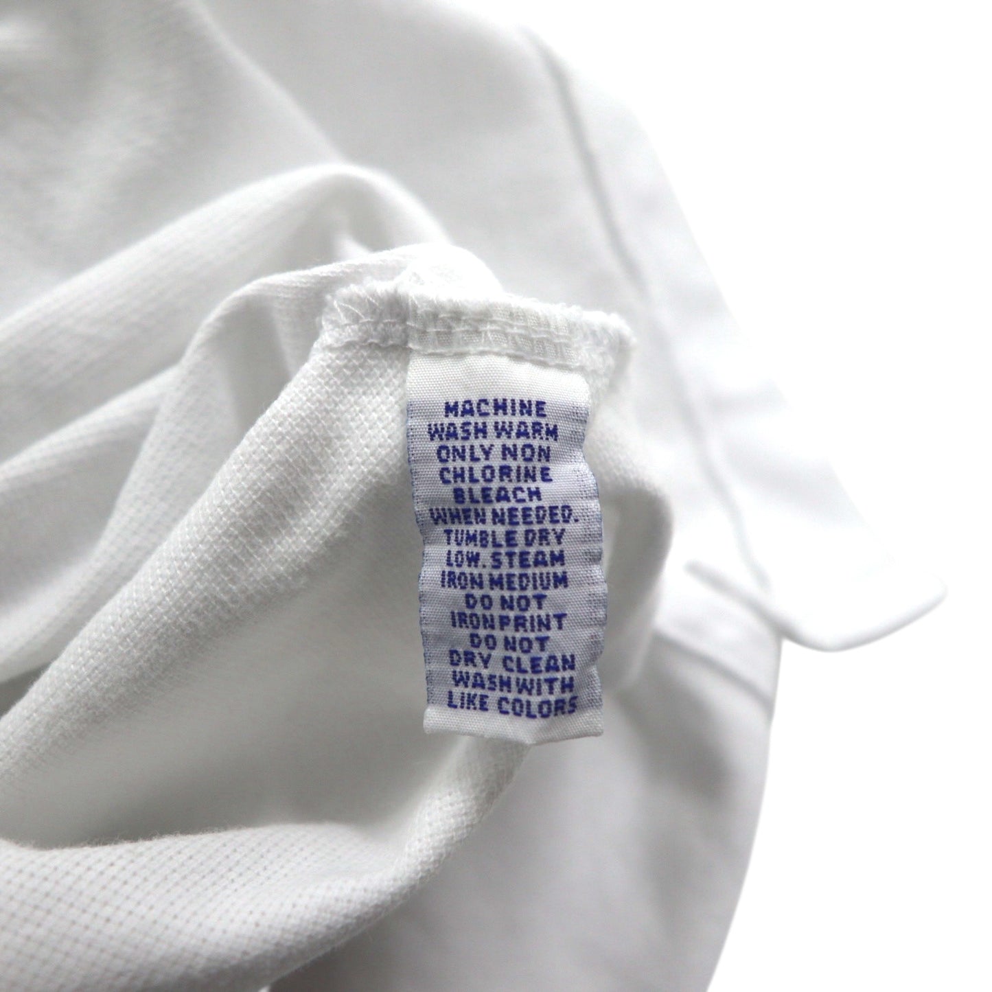 Polo by Ralph Lauren 90s Polo Bear Chest Pocket Polo Shirt, Size L, White, Pique, Single Point Embroidery