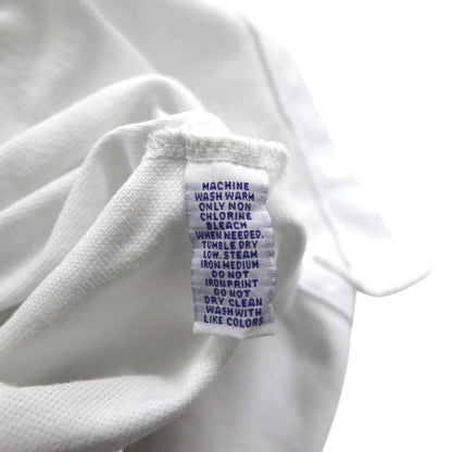 Polo by Ralph Lauren 90s Polo Bear Chest Pocket Polo Shirt, Size L, White, Pique, Single Point Embroidery