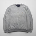 TOMMY HILFIGER 90s Heavyweight V-neck Sweatshirt, XL, Gray, with One-Point Logo