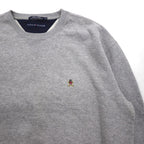 TOMMY HILFIGER 90s Heavyweight V-neck Sweatshirt, XL, Gray, with One-Point Logo