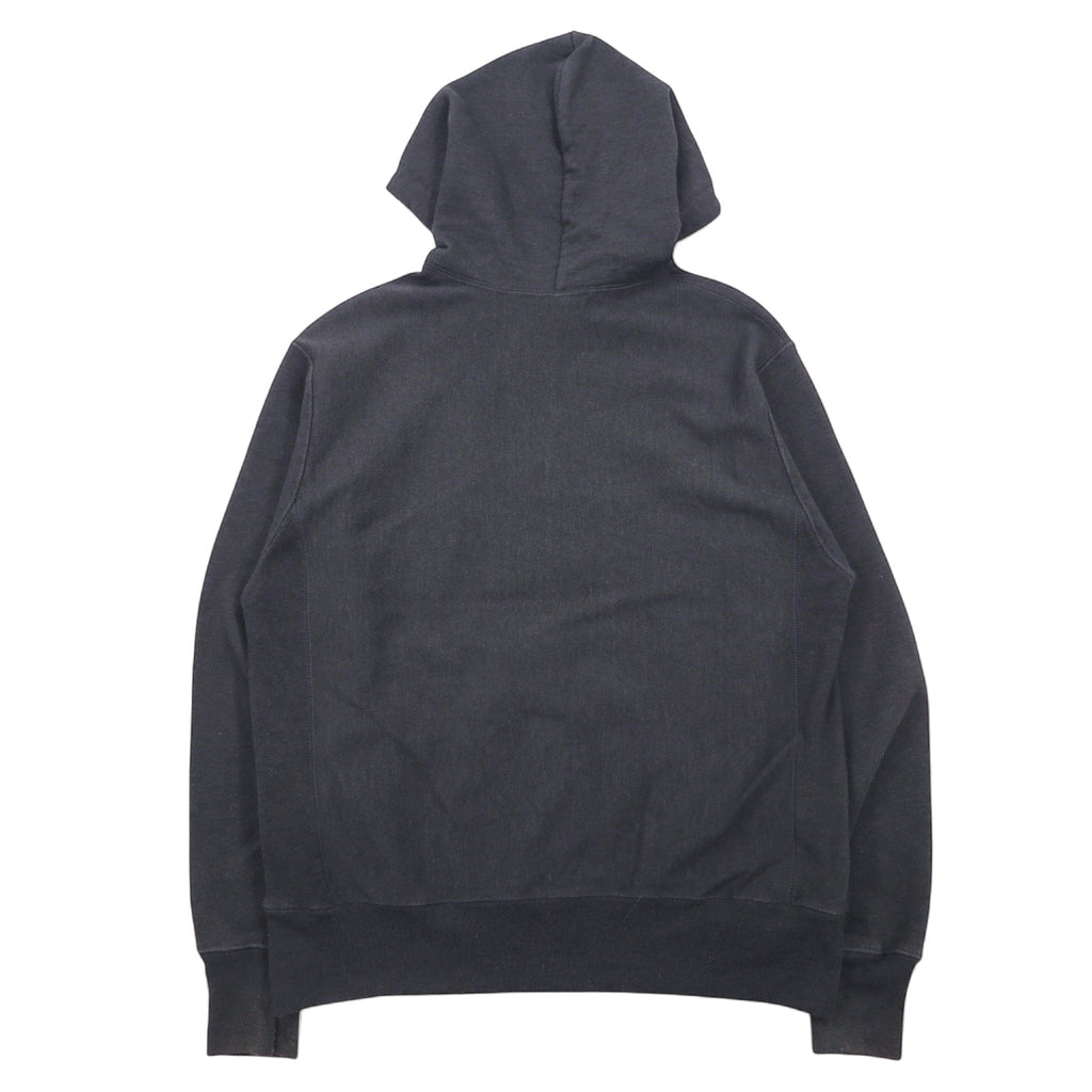 Champion リバースウィーブ プルオーバーパーカー XL グレー コットン 青単タグ 復刻 カレッジ アーチロゴ 2段プリント