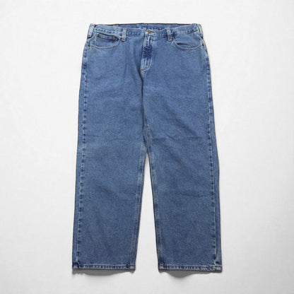 Carhartt Wide Leg Denim Jeans, XL, Relaxed Fit, Indigo, Size B460 LVB