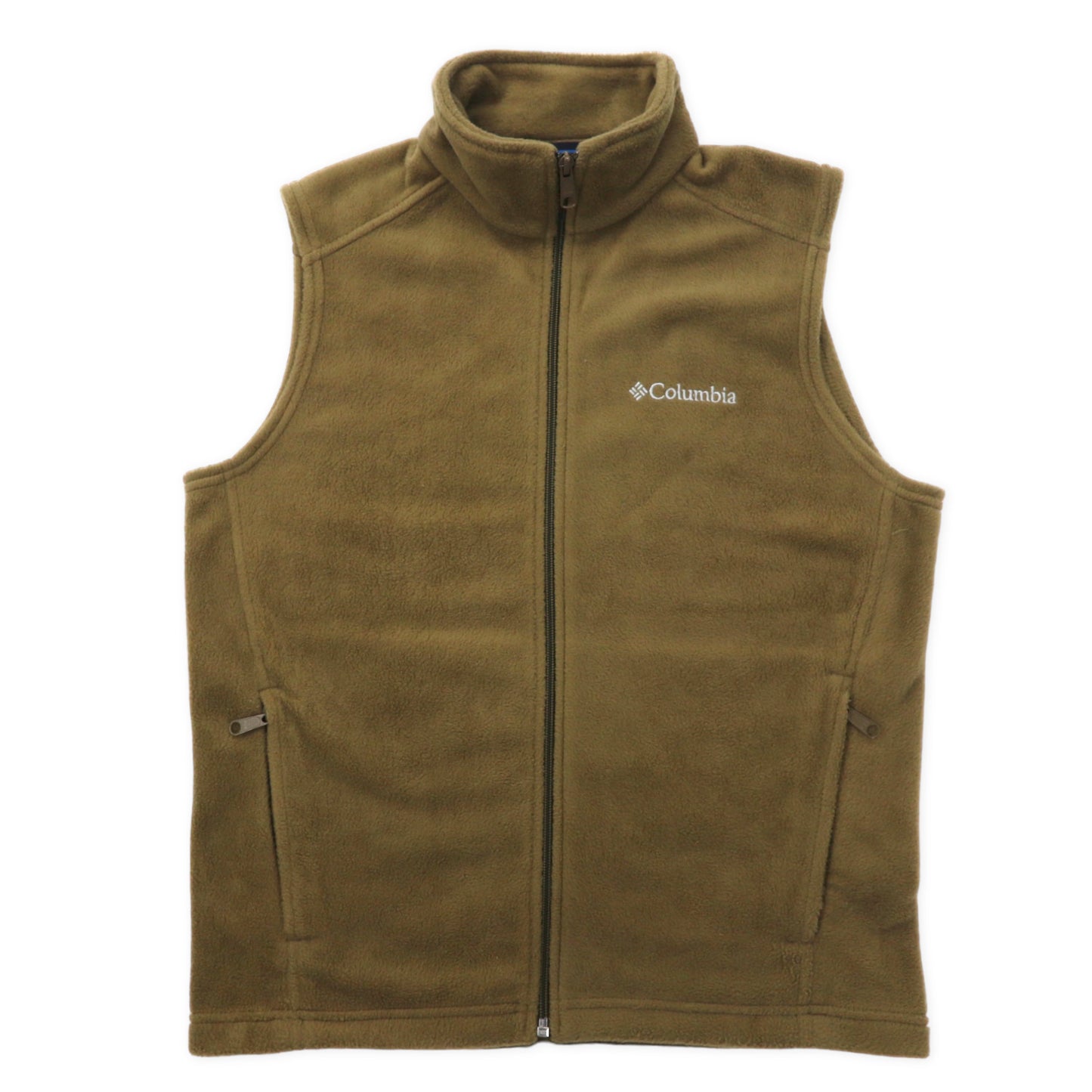 Columbia フリースベスト S ブラウン ワンポイントロゴ刺繍 Steens Mountain Vest AE1535