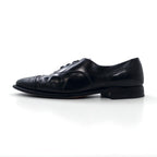 Vintage Punched Cap Toe Dress Shoes, Size 28.5cm, Black Leather, 105523