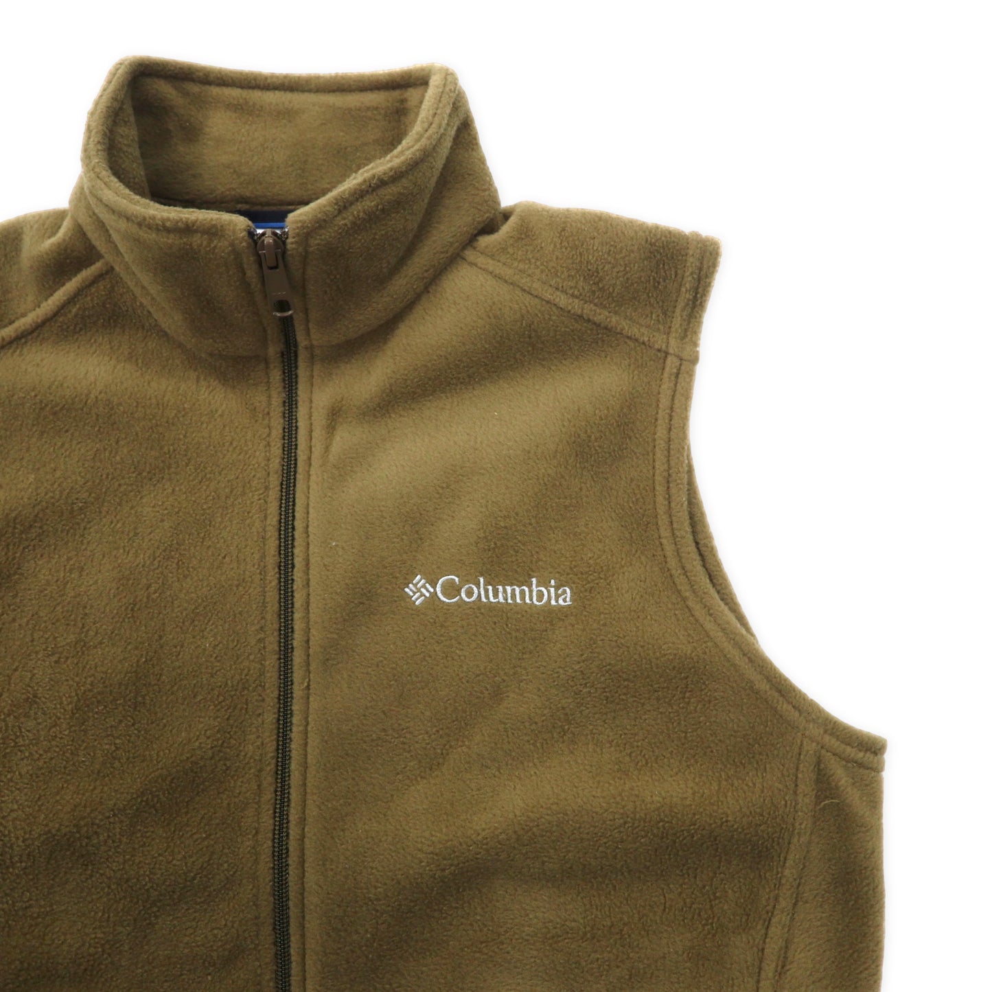 Columbia フリースベスト S ブラウン ワンポイントロゴ刺繍 Steens Mountain Vest AE1535