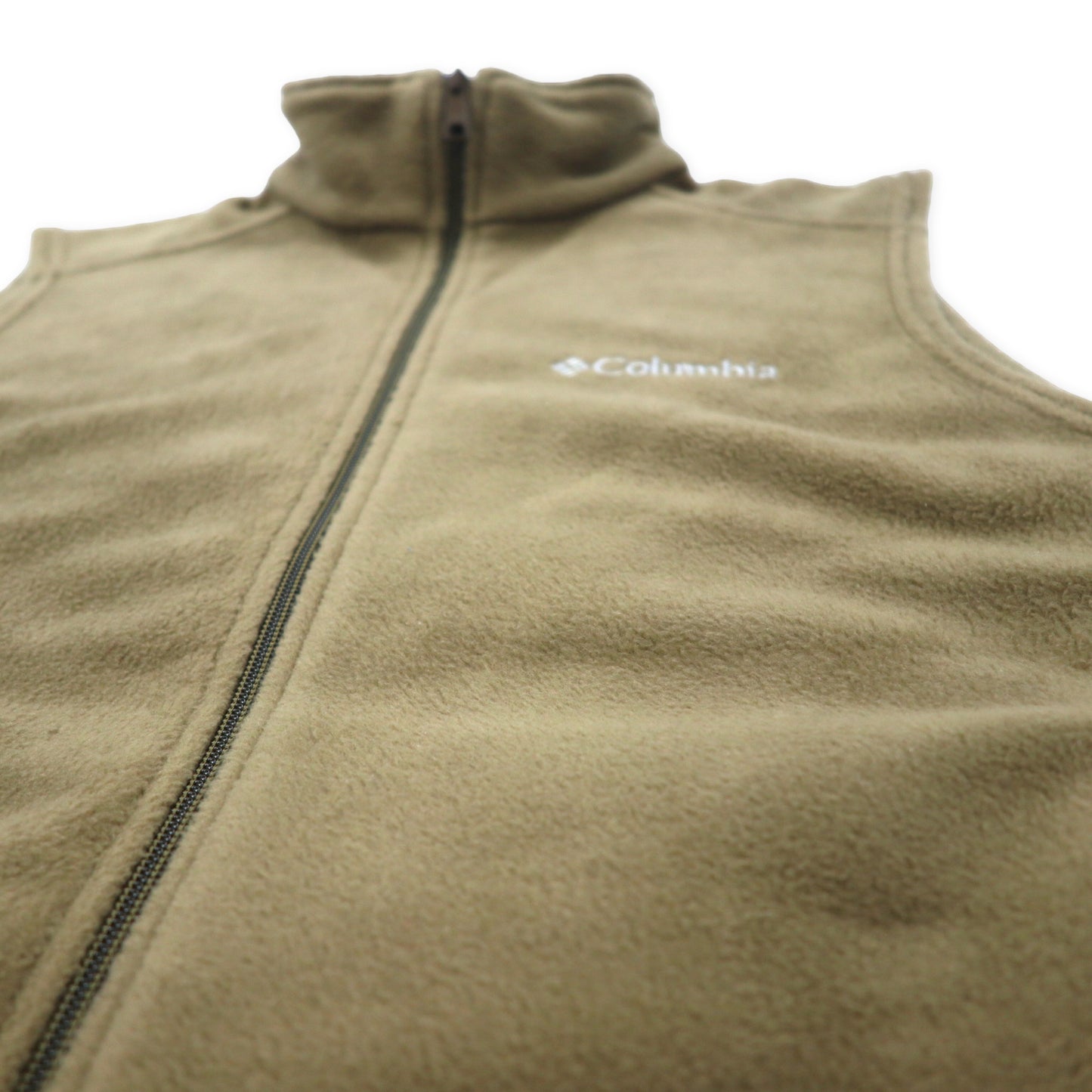 Columbia フリースベスト S ブラウン ワンポイントロゴ刺繍 Steens Mountain Vest AE1535