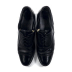 Vintage Punched Cap Toe Dress Shoes, Size 28.5cm, Black Leather, 105523