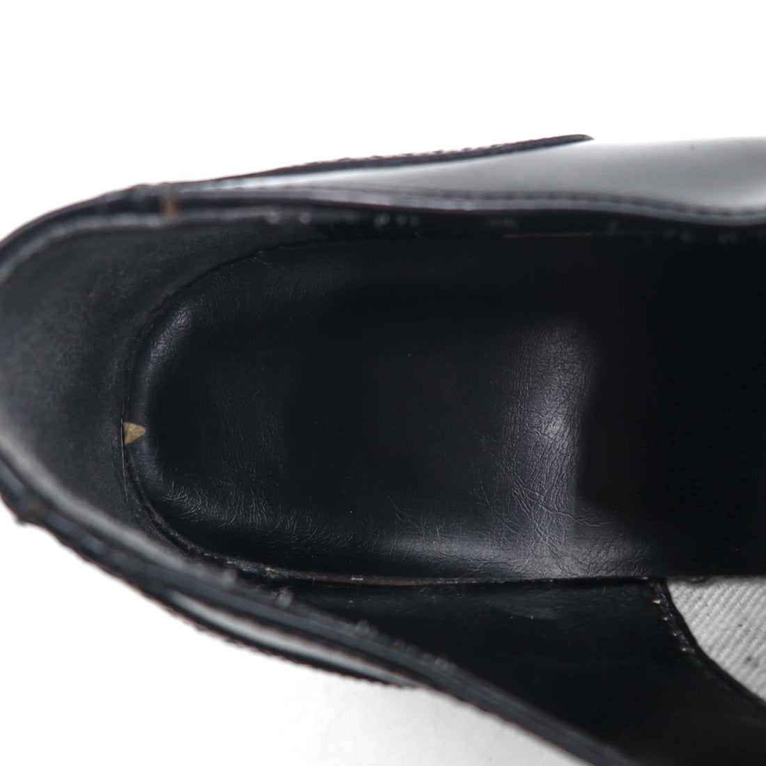 Vintage Punched Cap Toe Dress Shoes, Size 28.5cm, Black Leather, 105523