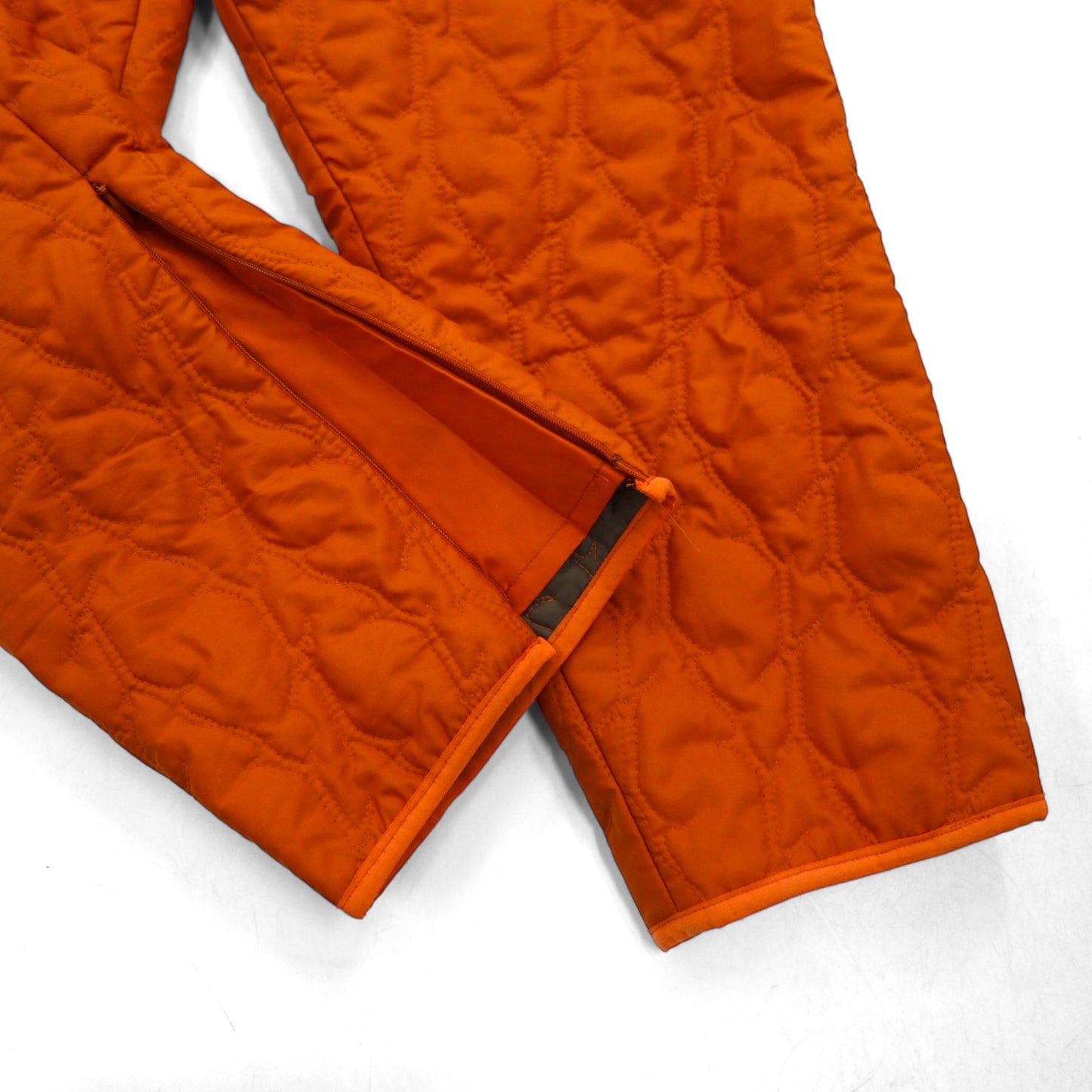 South2 West8 Quilted Pants, Size M, Orange, Padded, Polyester, Zippered Legs, Slit, LQ0706, Made in Japan