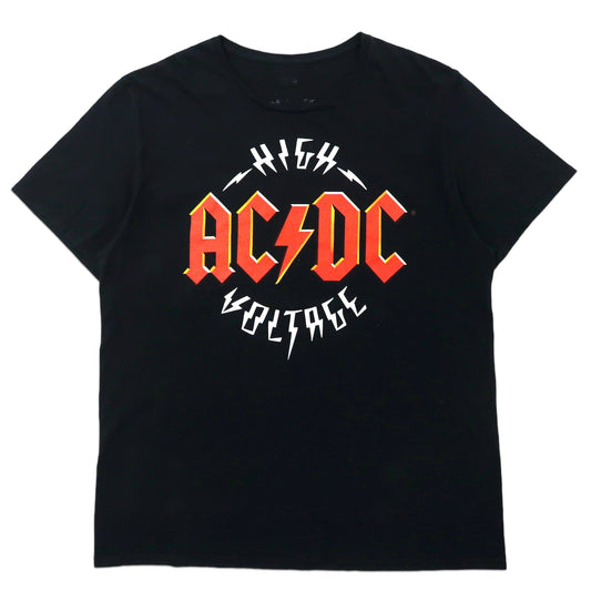 日本然リトテ-古着オンライン-AC/DC バンドTシャツ XL ブラック コットン HIGH VOLTAGE ビッグサイズ-AC/DC Band T -shirt XL Black Cotton High Voltage Big Size