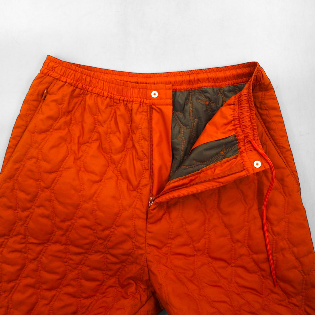 South2 West8 Quilted Pants, Size M, Orange, Padded, Polyester, Zippered Legs, Slit, LQ0706, Made in Japan