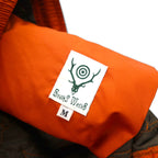 South2 West8 Quilted Pants, Size M, Orange, Padded, Polyester, Zippered Legs, Slit, LQ0706, Made in Japan