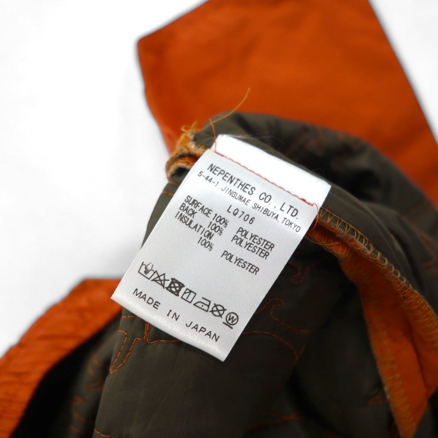 South2 West8 Quilted Pants, Size M, Orange, Padded, Polyester, Zippered Legs, Slit, LQ0706, Made in Japan