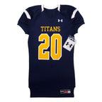 日本然リトテ-古着オンライン-UNDER ARMOUR リメイク ゲームシャツ ワンピース L ネイビー ポリエステル TITANS ナンバリング 未使用品-UNDER ARMOR Remake Game Shirt Dress L Navy Polyester TITANS Numbering Unused