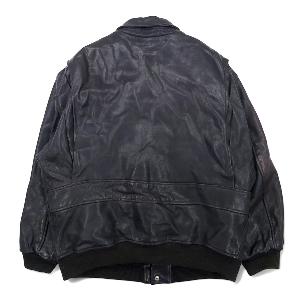 80s Liberto Cow Leather A-2 Flight Jacket, L, Brown, Cowhide, Removable Boa Liner