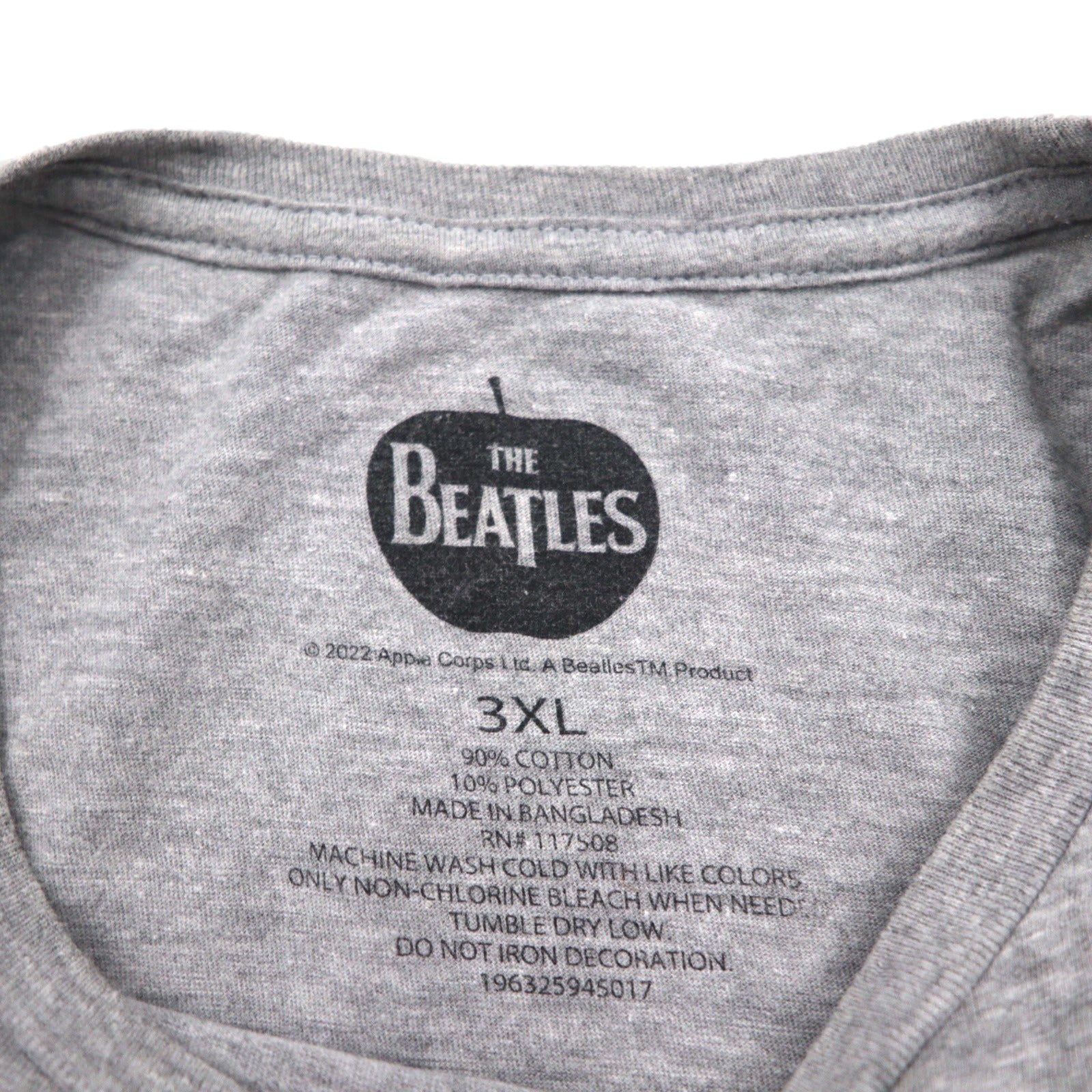 THE BEATLES Official Rock Band T-Shirt, Size 3XL, Gray Cotton, Abbey Road