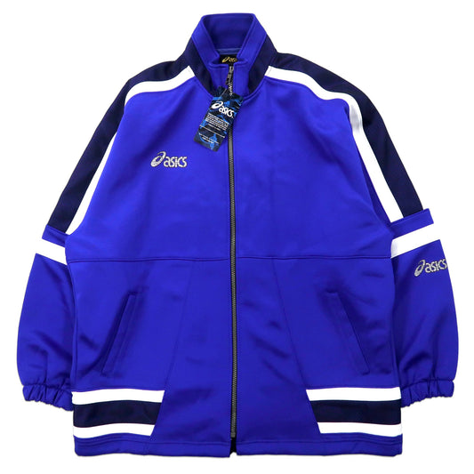 asics 90年代 トラックジャケット ジャージ M ブルー ポリエステル ビッグサイズ 日本製 未使用品