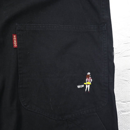 WEIRDO オーバーオール M ブラック WOLF BAIT-OVERALL コットン GROWN-UP WRD-19-SS-25 日本製