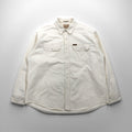 Woolrich 90s Chamois Cloth Flannel Work Shirt, XL, White, Expedition Chamois, Double Pocket