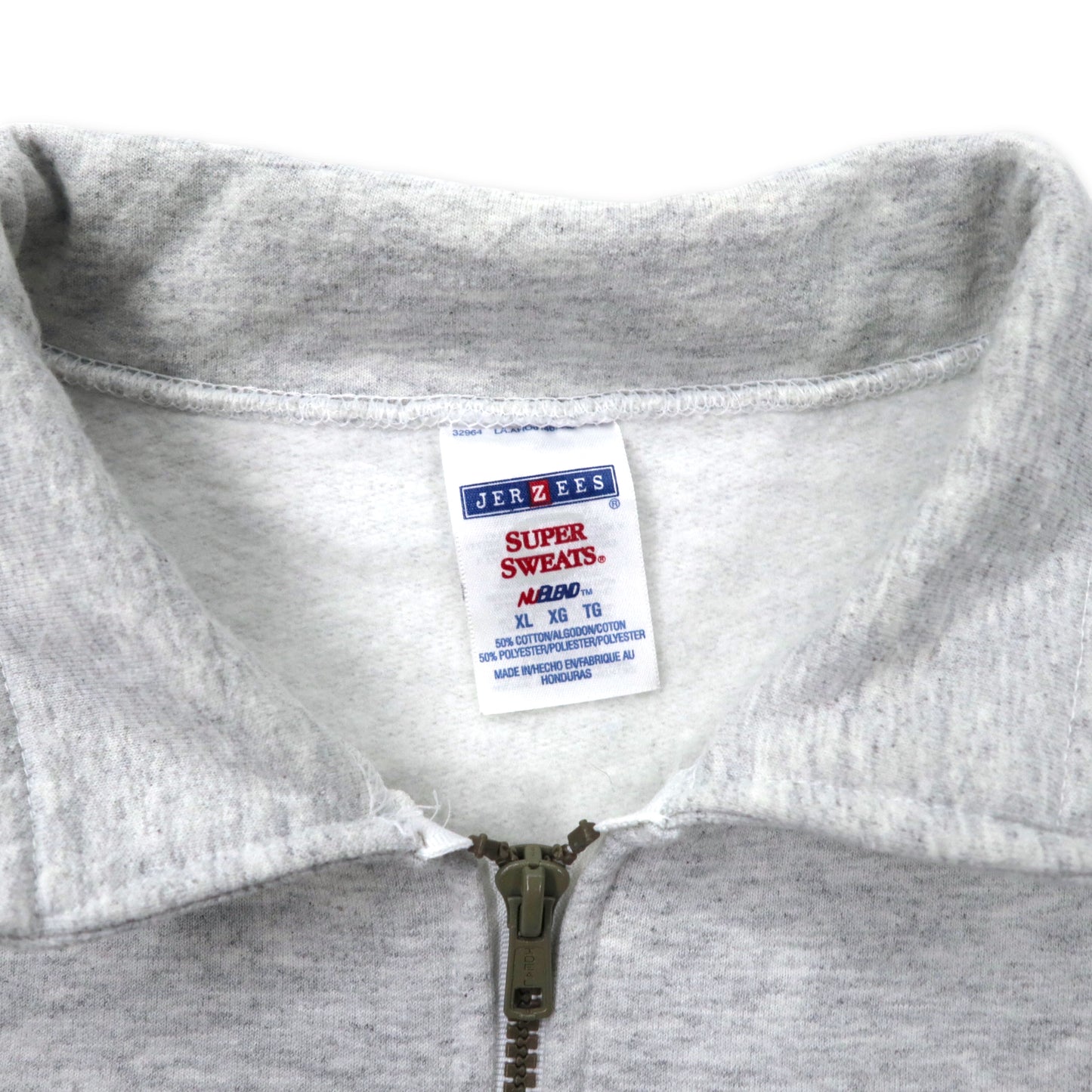 JERZEES ハーフジップ スウェット XL グレー コットン 裏起毛 SUPER SWEATS ビッグサイズ